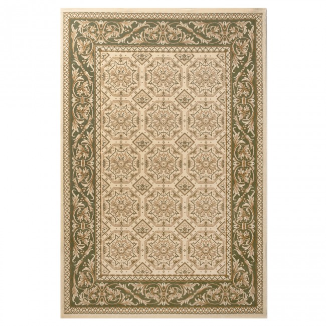 Covor sintetic Atlas 0470-1-41363, Crem/Verde, 60x110 cm, Oriental