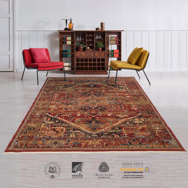 Covor lana colectia Antique 2886-1-53588,  Rosu/Bej/Albastru inchis, design Oriental